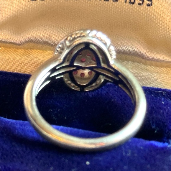Sterling silver JS 925 real RUBY fancy rhodium plated ring - Picture 5 of 5